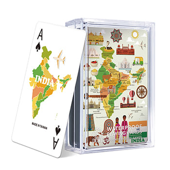 Map Plastic Playing Cards - India