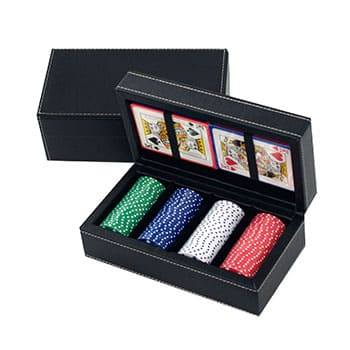 Poker Chip Set in Leather Box