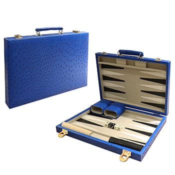 Ostrich Leatherette Backgammon Set