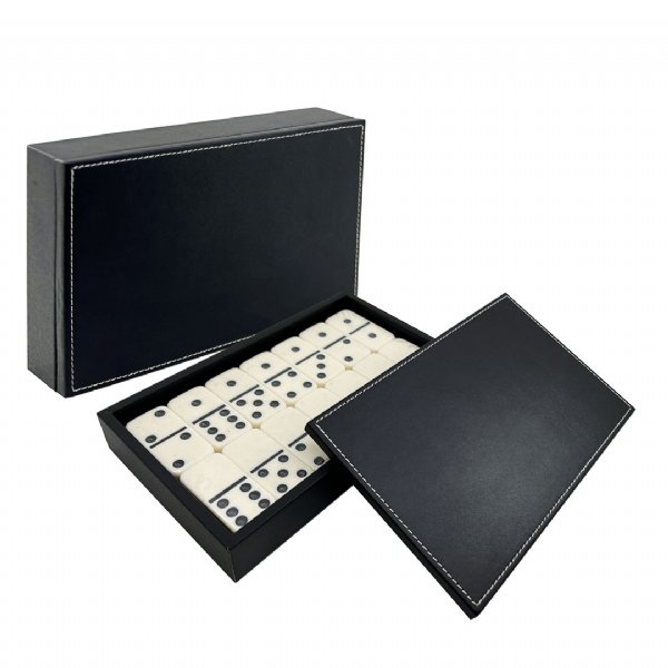 Domino Set of D6 5008 Tiles with Black Lid Box