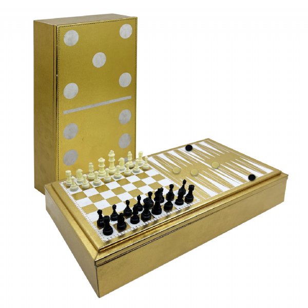 6 in 1 Complete Tabletop Game Set in a Decorative Domino-style PVC Case
