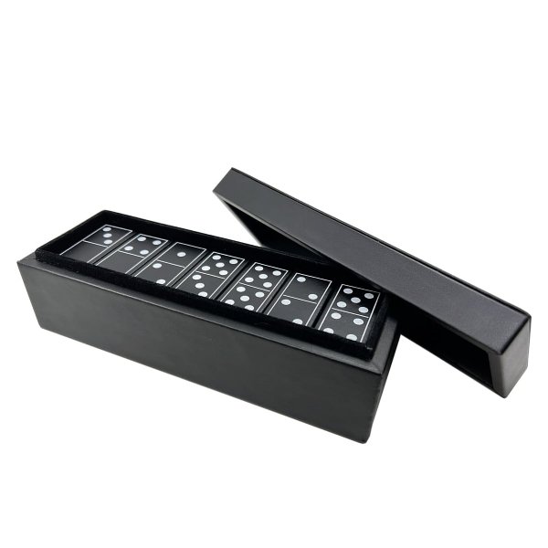 Luxury Domino Sets Double Six Standard 28 Tiles with Black Leather Case