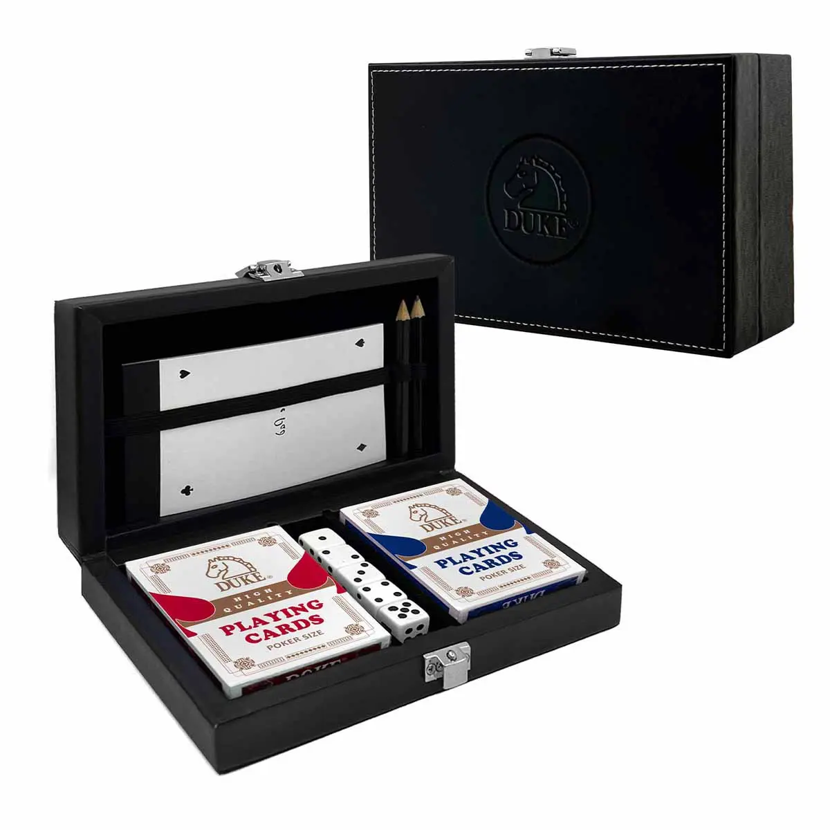 Playing Card Game SetPlaying Card Set in Leather Box with Metal Clasp