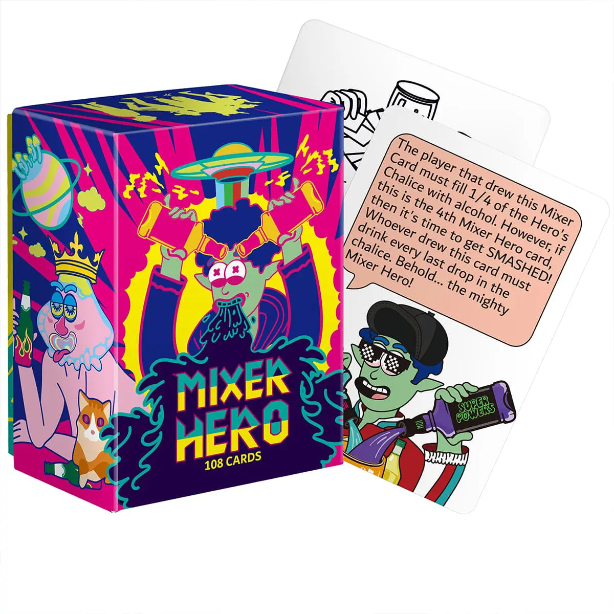 Mixer Hero Drinking Cards Game - Rave Party